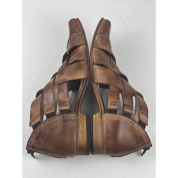 Bed Stu Brittany Brown Distressed Woven Leather Sandals Womens 8 - Picture 4 of 7